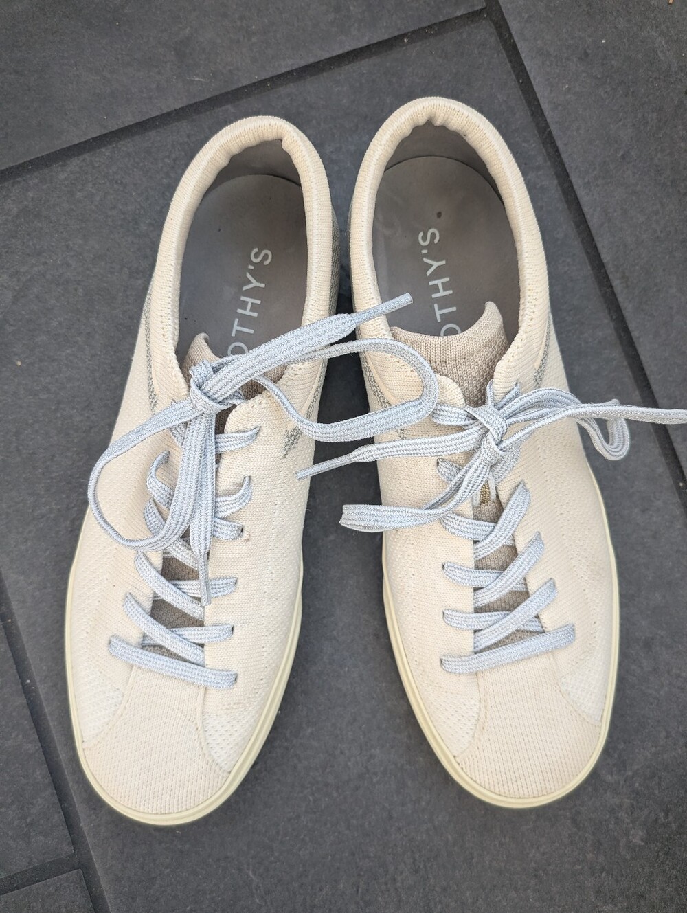 Rothy's Cream Diamond Twill Sneakers